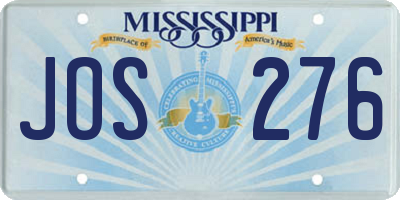 MS license plate JOS276