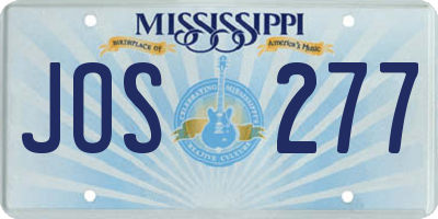 MS license plate JOS277