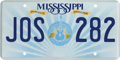 MS license plate JOS282