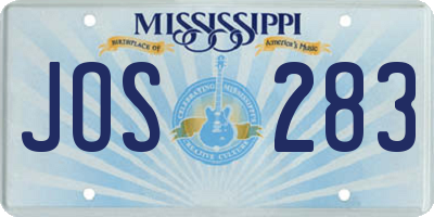 MS license plate JOS283
