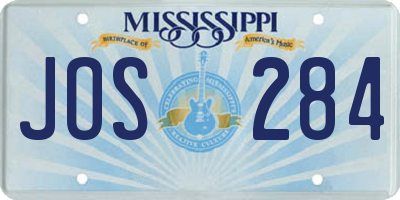 MS license plate JOS284