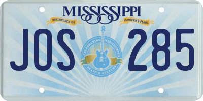 MS license plate JOS285