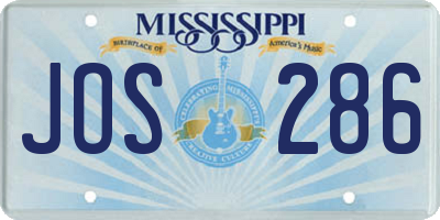 MS license plate JOS286