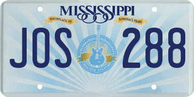 MS license plate JOS288