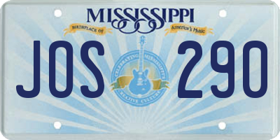 MS license plate JOS290