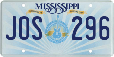 MS license plate JOS296