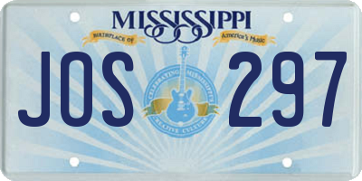 MS license plate JOS297
