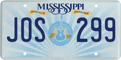 MS license plate JOS299