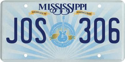 MS license plate JOS306