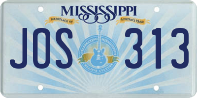 MS license plate JOS313