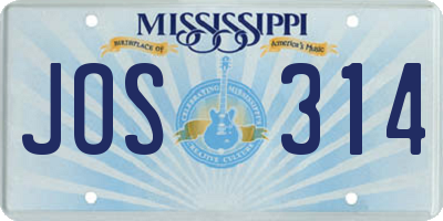 MS license plate JOS314
