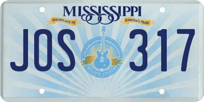 MS license plate JOS317