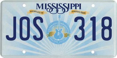 MS license plate JOS318