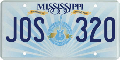MS license plate JOS320