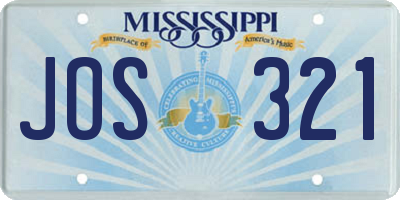 MS license plate JOS321