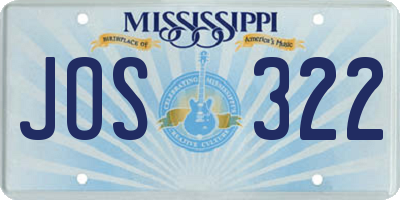 MS license plate JOS322