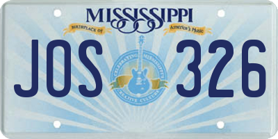 MS license plate JOS326