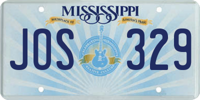 MS license plate JOS329
