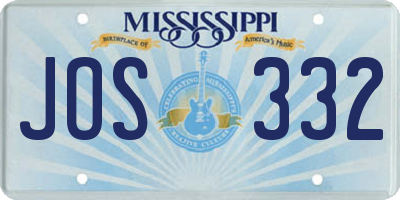 MS license plate JOS332