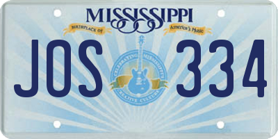 MS license plate JOS334