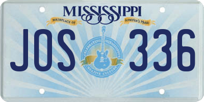 MS license plate JOS336