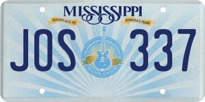 MS license plate JOS337