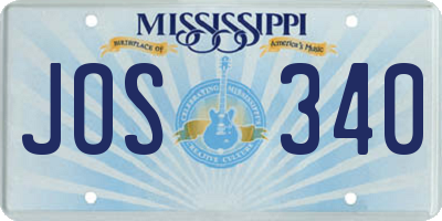 MS license plate JOS340