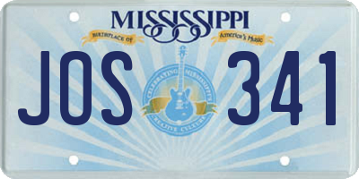 MS license plate JOS341