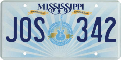 MS license plate JOS342