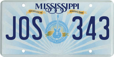 MS license plate JOS343