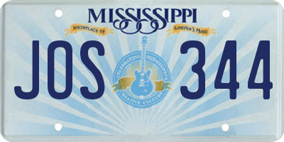 MS license plate JOS344