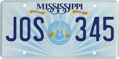 MS license plate JOS345