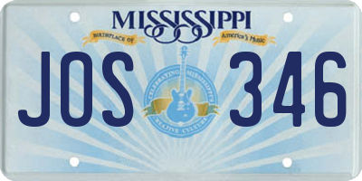 MS license plate JOS346