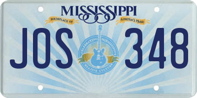 MS license plate JOS348