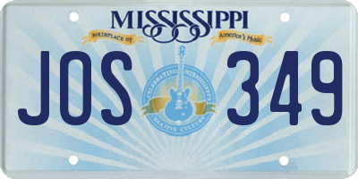MS license plate JOS349