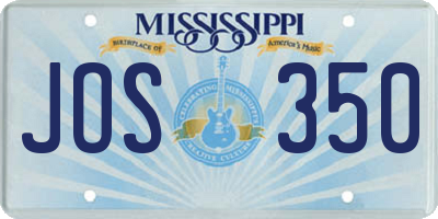 MS license plate JOS350