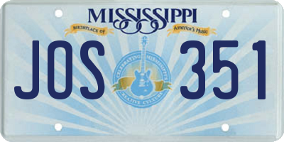 MS license plate JOS351