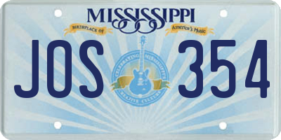 MS license plate JOS354