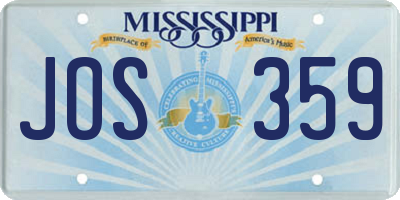 MS license plate JOS359