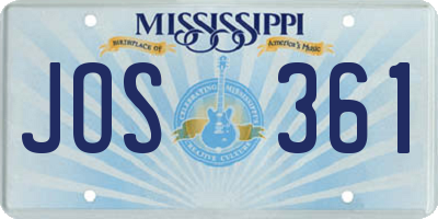 MS license plate JOS361