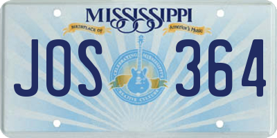 MS license plate JOS364