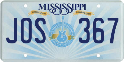 MS license plate JOS367