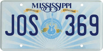 MS license plate JOS369