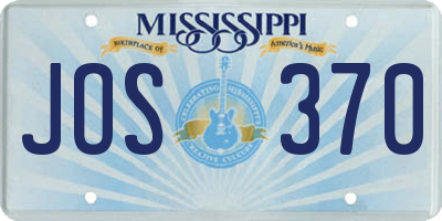 MS license plate JOS370