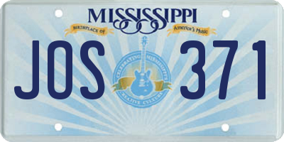 MS license plate JOS371
