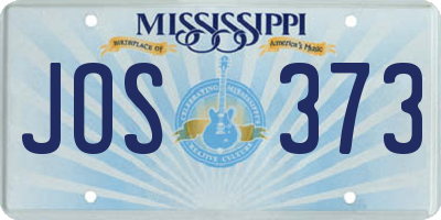 MS license plate JOS373