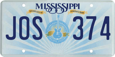 MS license plate JOS374