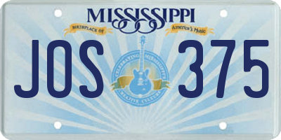MS license plate JOS375