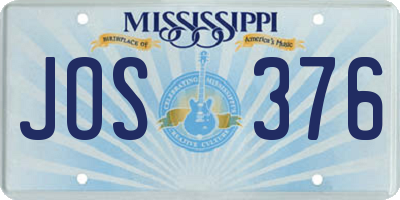 MS license plate JOS376