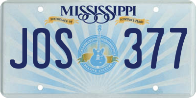 MS license plate JOS377
